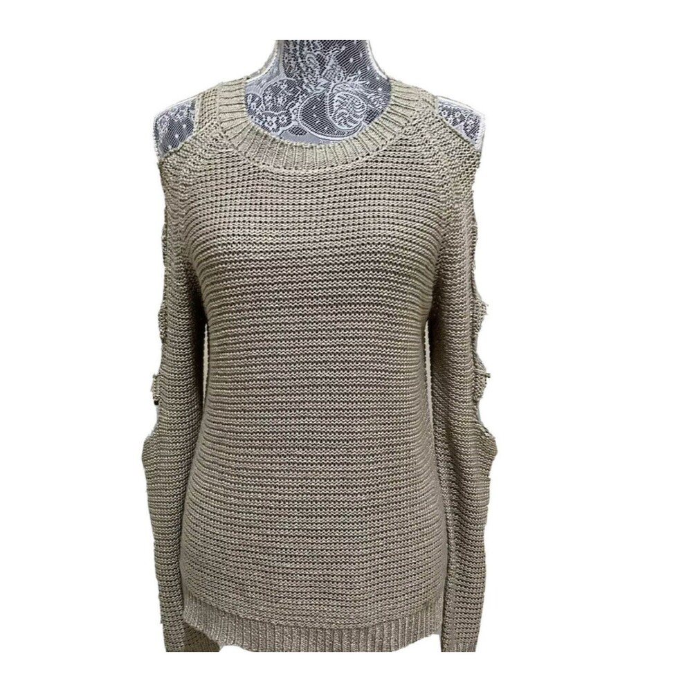 NWT Romeo & Juliet Couture Womens S Open Knit Sweater Cutout Sleeve Pullover Top